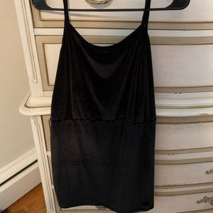 Velvet black mini dress, low back. Size 10